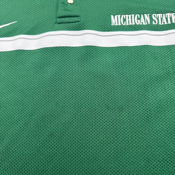 Vintage Nike Michigan State Spartans Rugby Polo Shirt Men's XL Green MSU NCAA - Picture 5 of 10